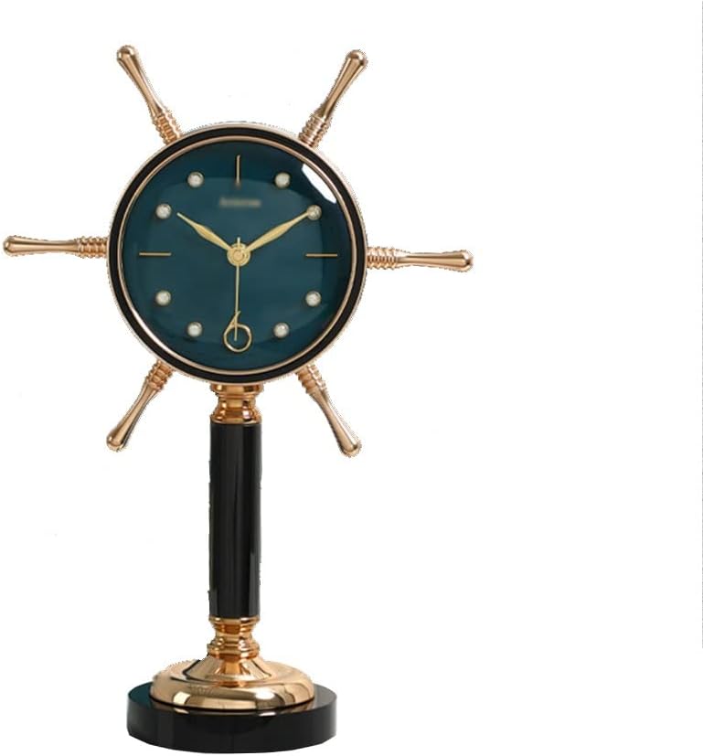 FMURY Table Clock Living Room Clock Home Desktop Silent Classical Clock Desktop Desk Clock Decorative Pendulum Clock
