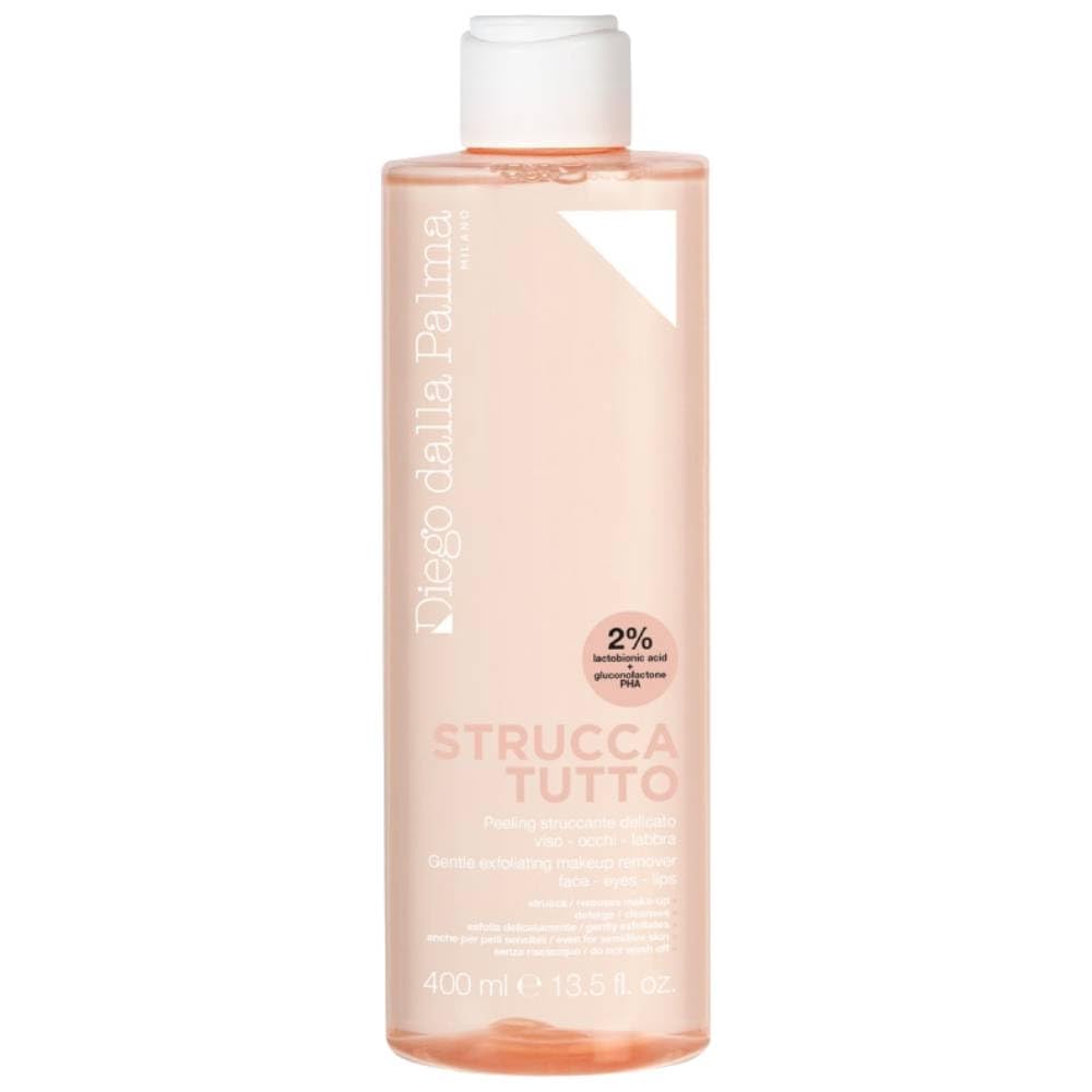 Diego dalla Palma Struccatutto, Peeling Struccante Delicato Viso Occhi e Labbra, 2% Acido Lattiobionico, 400 ml