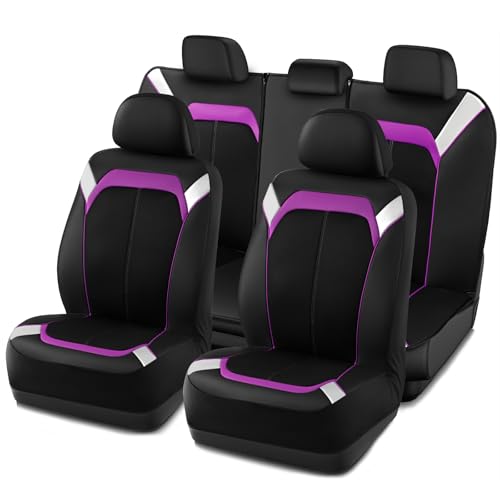 Housse de siège de voiture en cuir durable violet et argent PIC AUTO pour berline et SUV