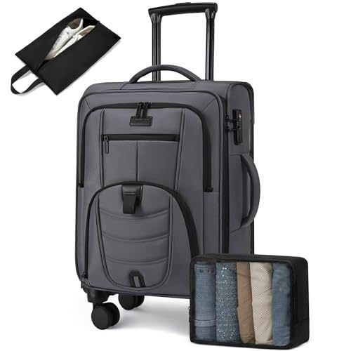 LOVEVOOK Carry-On Luggage with Spinner Wheels & TSA Lock
