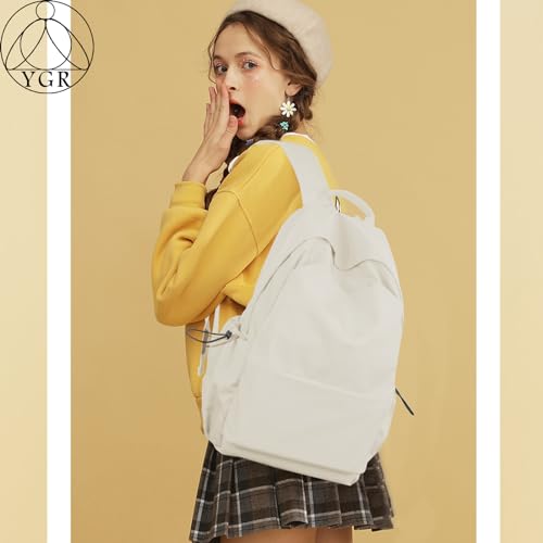 YGR Laptop Backpack for Women and Men, Waterproof Lightweight Travel Daily Rucksack Casual 15.6 inches Computer Bags for College, Beige by YGR - Used condition - US$11.60