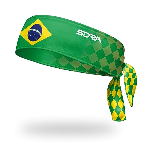 Suddora Country Flag Tie Headband with Brazil National Flag, Breathable Sweatband for National Sports Events, Non-Slip Fabric Sweatband for Soccer, Tennis, Workout, Costumes & Cosplay