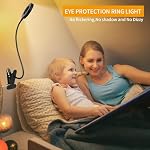 iVict Desk Lamp, Eye Protection Clip on Ring Light, 48 LEDs USB Clip Light with 3 Color Modes 10 Dimmable Brightness, 360° Flexible Gooseneck Desk Light for Desk Headboard Reading, Video Conferencing
