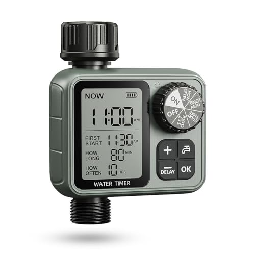 Image of HASTHIP Automatic Water Irrigation Timer for Garden Drip Sprinkler System LCD Smart Watering Timers Outdoor Irrigation Timer Automatic Sprinkler Timers