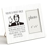 CIANMGD Uncle Gifts, You're A Great Uncle Picture Frame, Best Uncle Gifts, Uncle Birthday Gifts, Uncle Gifts from Niece, Gifts for Uncle Wood Photo Frame, 4 x 6 Inch Photo