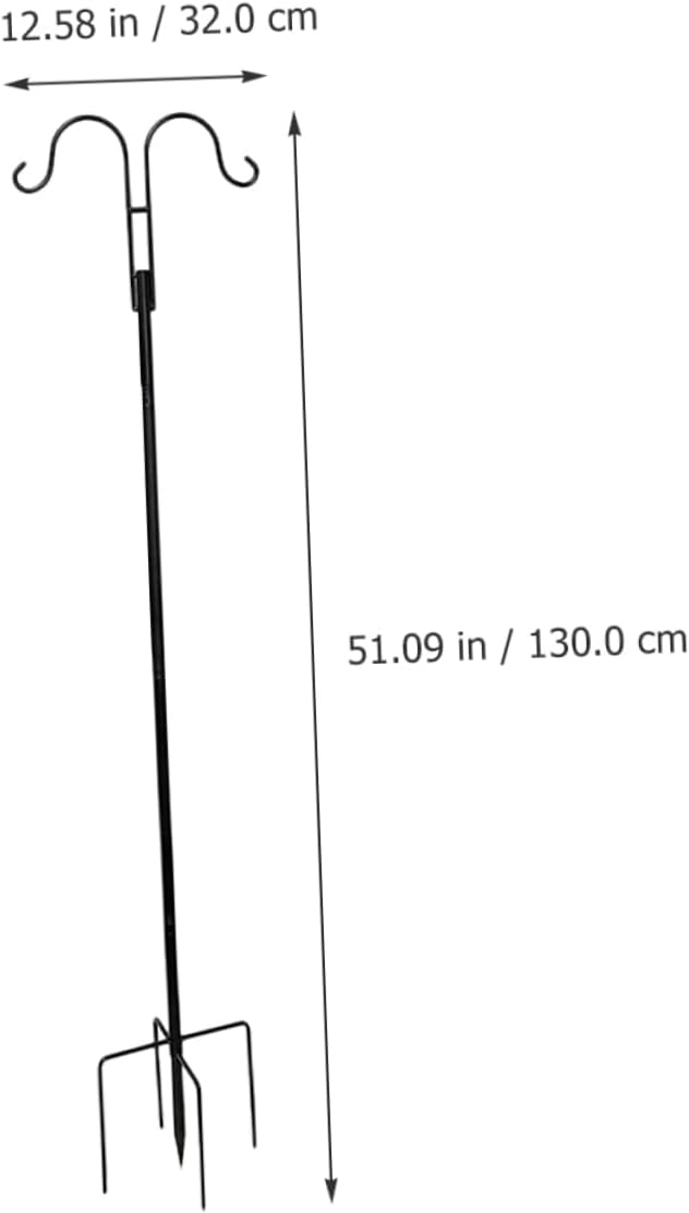Ground Shepherd Hook for Outdoor Plants Metal Plant Hanger Dual Hooks for Bird Feeders and Solar Lights for Gardens and Events