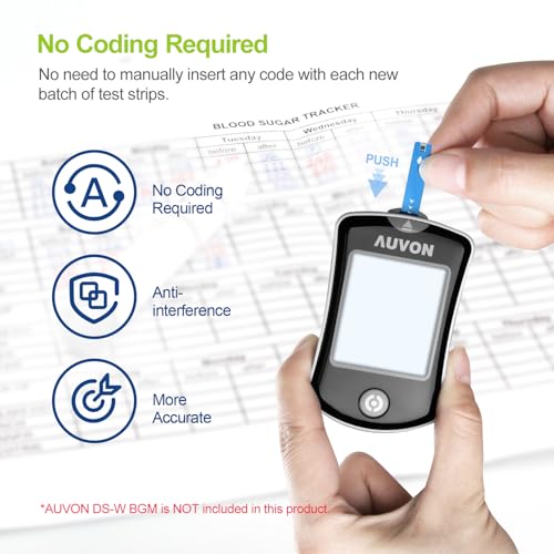 image for AUVON DS-W Draw-in Blood Glucose Test Strips for use with AUVON DS-W D