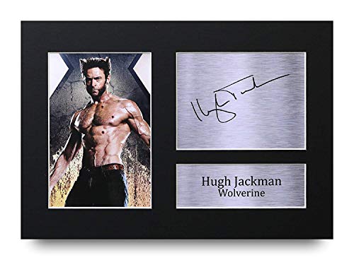 HWC Trading A4 Hugh Jackman Wolverine X-Men Cadeaux Imprimé Signé Autographe Photo pour les fans de cinéma - A4