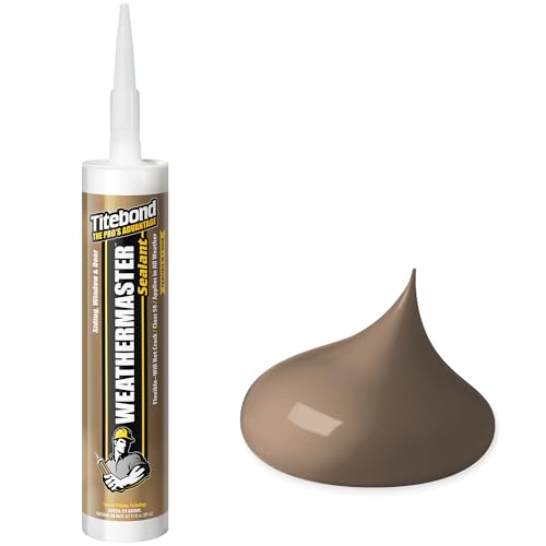 Image of Titebond WeatherMaster Sealant, Brown - Polymer Exterior Caulk for Windows, Doors, Siding & Trim, Flexible, UV-Resistant, Paintable in 1 Hour, Low VOC - 44501, 9.5 Oz. Cartridge