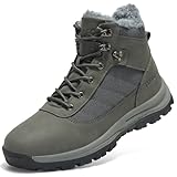 TSIODFO Snow Boots for Men Waterproof Winter Shoes The Cold Weather Insulated Fur Warm Outdoor Boots Grey Size 10