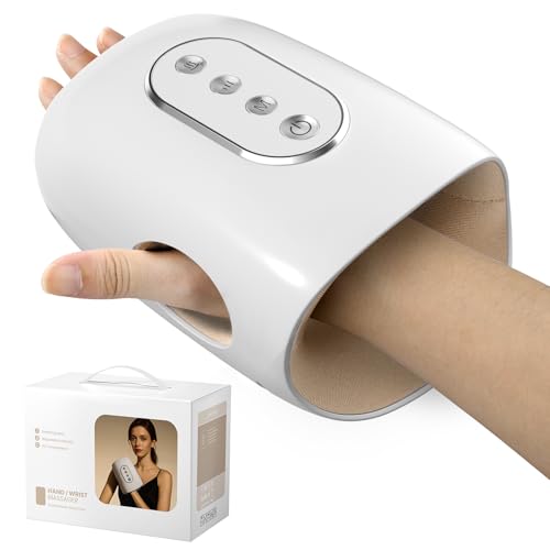 Puboo Heated Hand Massager with Compression, Rechargeable Hand Massage Device for Daily Relaxation, 3 Modes 3 Intensities for Home & Office Comfort, Massaging Apparatus for Personal Use