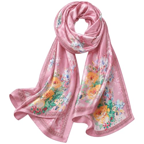 YuiFiare Large Silk Feeling Scarf Satin Neck Head Shawl Wrap
