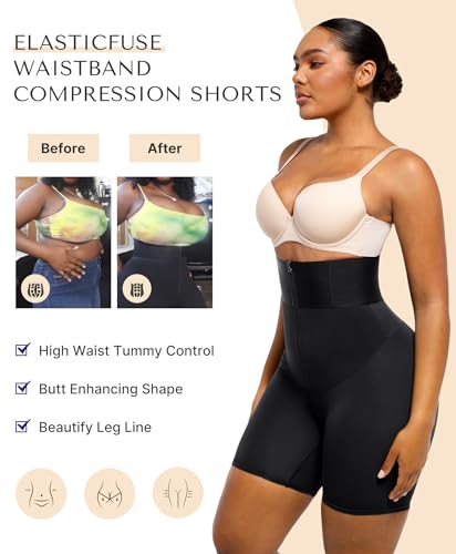 Image of SHAPELLX Women High Waist Leggings Tummy Control ElasticFuse Waistband Shaping Leggings Waist Trainer Yoga Pants