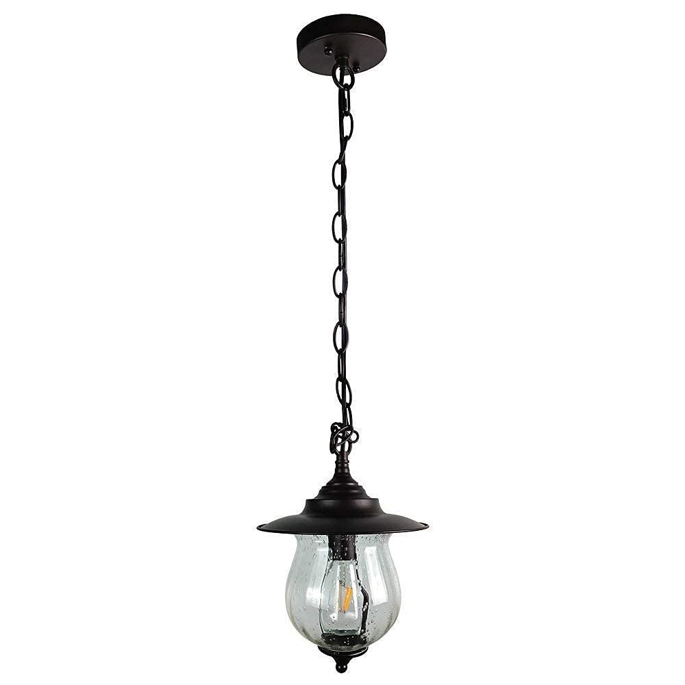 Lámpara de araña vintage de metal negro y bola de cristal con diseño artesanal