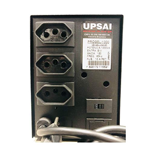 Estabilizador de Tensão Upsai Pro Gel 1kva 1000va 700w Bivolt/110v Modelo 51050101