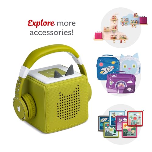 Image of Tonies Foldable Wired Headphones for Kids - Comfortably Designed to fit On-Ear - Works with Toniebox and All 3.5mm Devices - Green