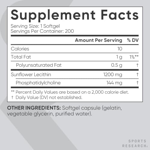 Sports Research Sunflower Lecithin Softgels