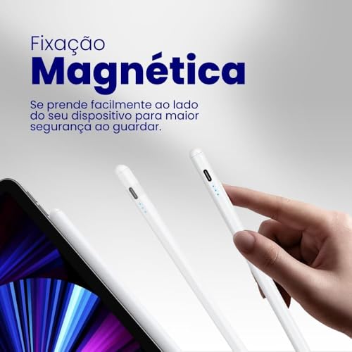 Genérico Caneta Stylus Touch Digital Capacitiva de Alta Sensibilidade Ponta Fina 1.5mm Bateria Recar