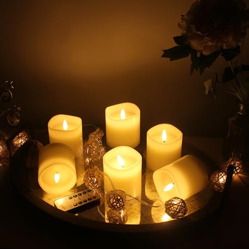 Image of Stonebriar 3 Count Ivory Real Wax 3x3 Flameless LED Pillar Candles with Remote and Timer