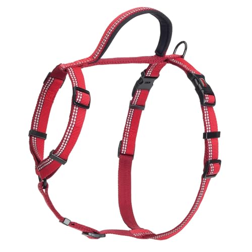 Image of HALTI Walking Harness - Lightweight Dog Harness with Handle, Reflective & Adjustable, Ideal for Puppy Walks, Suitable for Small Dogs and Puppies (Size S, Red)