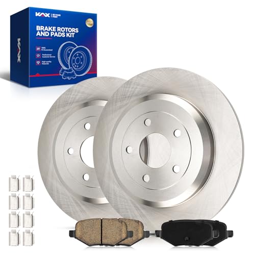 Image of KAX Rear Brake Kit, OE Brake Rotors and Ceramic Brake Pads | Fits Ford /Lincoln-2011-2019 Explorer, 2011-2014 Edge, 2010-2019 Taurus, 2009-2019 Flex, 2011-2015 MKX, 2009-2012 MKS, 2010-2019 MKT