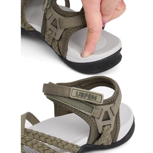 Image of UBFEN Womens Hiking Sandals Outdoors Water Sport Arch Support | Comfortable Adjustable Ankle Strap, Lightweight Suitable for Beach, Travel, Golf and Daily Wear