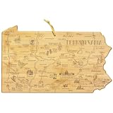 Totally Bamboo Destination Pennsylvania State Shaped Cutting Board