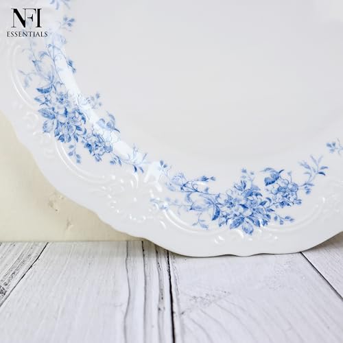 Image of NFI essentials 10 Inch Premium Ceramic Dinner Plate, Serving Plate for Main Course, Pasta, Rice, Salad & Meals, Dishwasher Safe Kitchen Dinner Plate