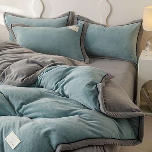Housse de couette 220x240 double vert avocat parure de lit de luxe - 3