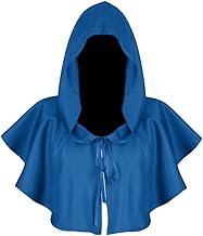 Proumhang Cape à Capuchon Halloween Cape Gothique Médiévale Sorcière Assistant Vampire Mort Cosplay Costume Grim Cowl Poncho à Capuche Noël Carnaval Fête Accessoire Unisexe Taille Unique