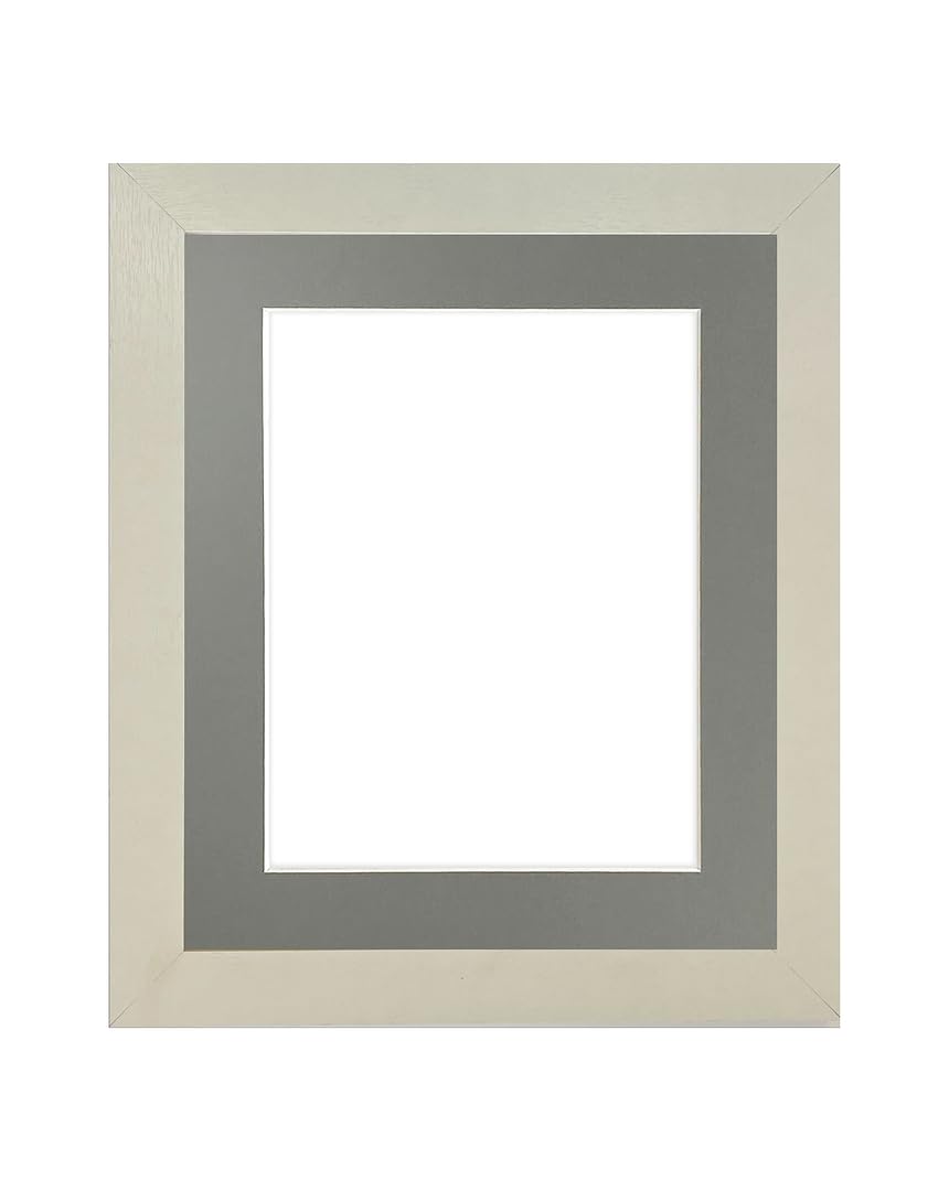 FRAMES BY POST Studio Natural White Ash Picture Photo Frame with Dark Grey Mount A3 for Image Size A4