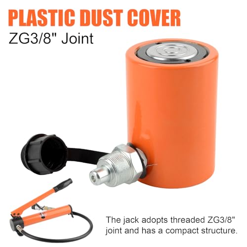 Image of HZLZRZ 10 Ton Hydraulic Cylinder Jack 2 inch Stroke Porta Power Ram, Mini Hydraulic Jack, Industrial Lifting Retract Automatically for Shipping Building Construction (RC /1050)