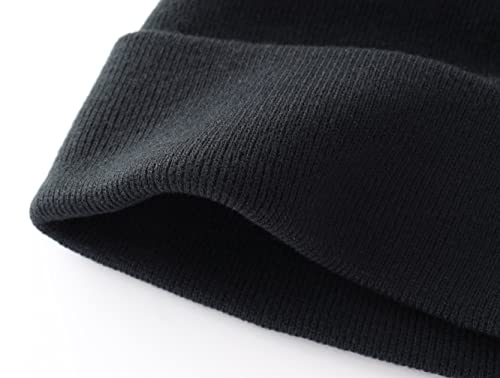 Image of Home Prefer Mens Winter Hats Acrylic Knit Cuff Beanie Cap Warm Womens Beanie Hat