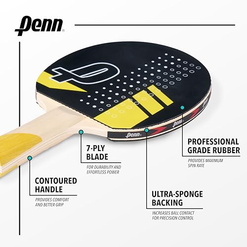 image for Penn 2-Player Table Tennis Paddle Set - Includes Two 5.0 Paddles, Thre