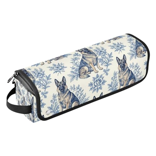 Bolsa de Viaje para Herramientas Calientes para el Cabello con Tapete Removible Resistente al Calor, Estuche Doble Capa para Planchas y Accesorios, Azul Pastor Alemán para Mujeres miniatura 1