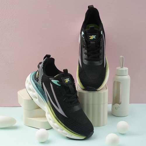Image of Liberty LEAP7X Black & White Running Shoes for Men - Lace-Up Sports Wear