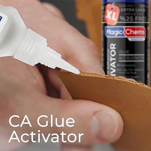 Magic Chems CA Glue Accelerator Spray (2 x 16.9 fl oz), Cyanoacrylate Super Glue Accelerator Spray, Adhesive Activator, CA Glue Activator (2 Pack)
