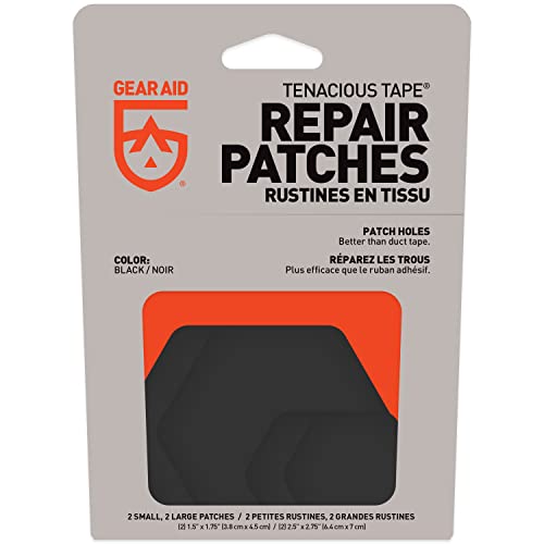 Gear Aid Tenacious Tape Repair Patches For Jackets, Tents, Outdoor Gear And Technical Fabrics, 3” Rounds, 2.5” And 1.5” Hex Shapes, Color And Size Options,Black #TOP1