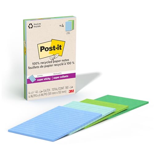 Post-it Notes super adhésives papier recyclé pour mémos durables