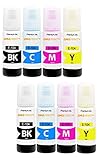 Amaprint 8 XL Tinte kompatibel mit Epson 104 passend für EcoTank ET 1810 2710 2711 2712 2714 2715 2720 2721 2726 2810 2811 2812 2814 2815 2820 2821 2825 2826 4700 4800 (8 x 70ml)