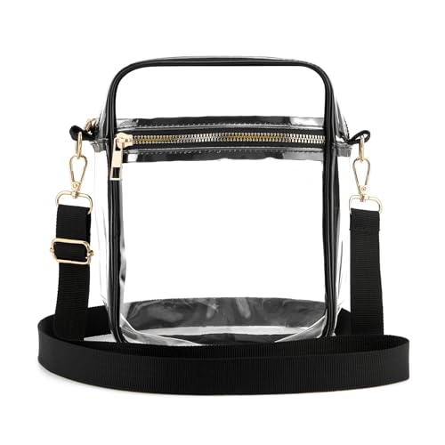 Image of Clear Crossbody Bag Stadium Approved,Adjustable Shoulder Strap Clear Crossbody Purse for Concerts,Sports Events