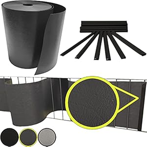 Sorton Iichtwerende strips voor dubbele staafmatten 26m x 19cm extra sterk 700g/m² dik +bevestigingscli bescherming…