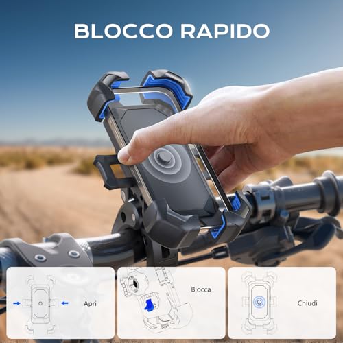 Aevorant Porta Cellulare Universale Per Moto & Bici | Supporto Telefono Anti-Vibrazione Per Manubrio (18-34Mm) | Compatibile Con Smartphone 4.7-7" E Custodia - 2