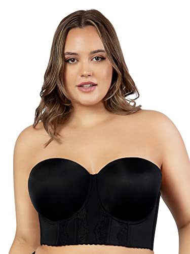 Parfait Elissa P50116 Women's Full Bust And Full Figure Strapless Longline Bra-Black-40D #TOP1
