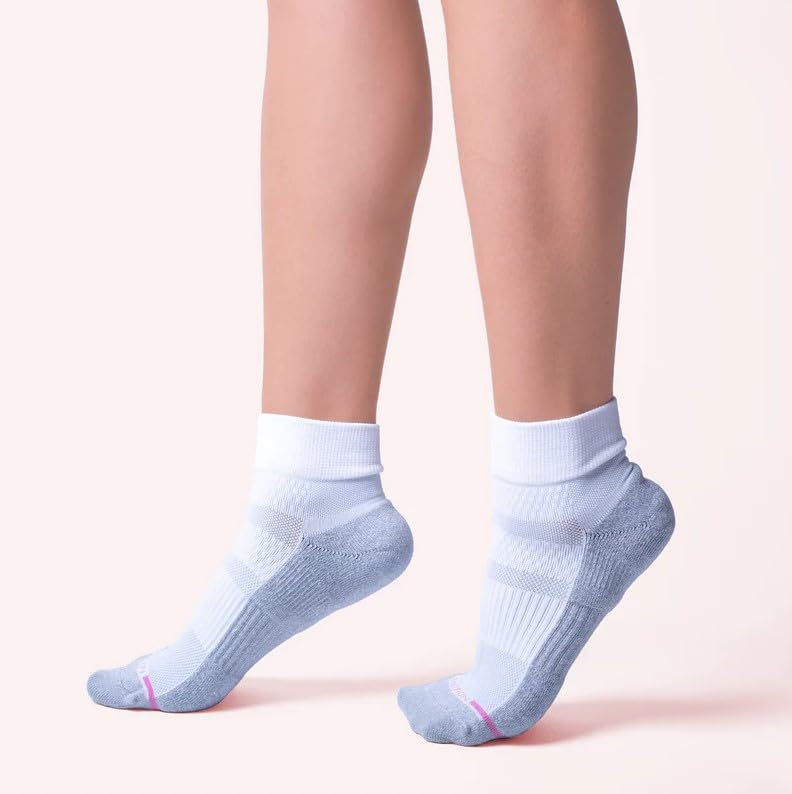 Image of Dr. Motion Solid Half-Cushion | Quarter Compression Socks For Women