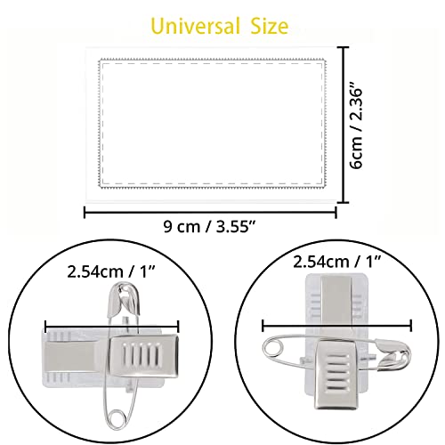50 targhette con nome per vestiti, clip, in