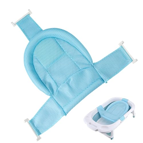 DIFLAX Cojin Bañera Bebe, Reductor Bañera Bebe, Adaptador Bañera Bebe, Hamaca Ducha, Asiento Baño Silla, Almohadilla Malla Soporte para Recién Nacido Azul