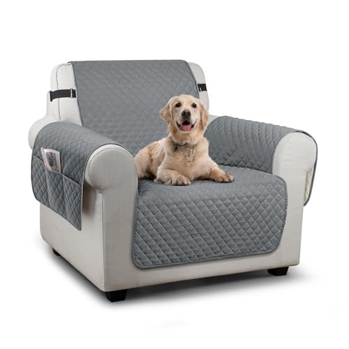 Image of TAOCOCO Sofa Protectors 1 Seater,Slipcover for Sofa,Sofa Cover for Pets,Sofa Slipcovers for Kids with Elastic Strap,Washable Sofa Cover Protect for Pets(Dark Grey)