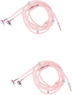 UKCOCO 2Pcs Fone De Ouvido Com Fio Com Cancelamento De Ruído Fone De Ouvido Com Cancelamento De Ruído Fones De Ouvido Com Fio Fone De Ouvido Com Microfone Fones De Ouvido De Strass Baixo