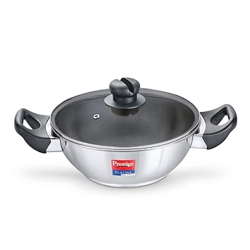 Prestige Platina Non-Stick SS Kadai with Lid 260 MM